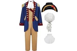 aicoaub Mens George Washington Costume Adult Colonial Costume Outfit Hamilton Founding Father Revolutionary War Outfit
