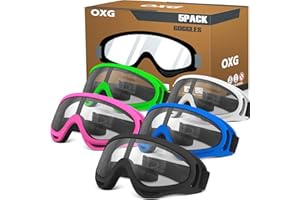 OXG 5 Pairs Motorcycle Goggles for Youth Men Women, ATV Ski Goggles Anti-UV Dustproof Windproof Dirt Bike Goggles Fit Helmet