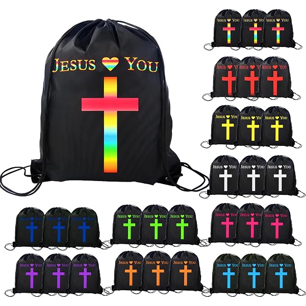 Amazon.com | VZZNN 30 Pcs Jesus Loves You Drawstring  display picture 2