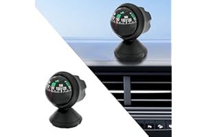 Alieemo Car Compass Ball, Dash Mount Adjustable Navigation Hiking Direction Pointing Guide Ball with Bottom Stick, Clear Readings, Easy to Install, Universal Car Accessories for Boat Car Truck SUV