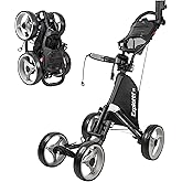 Caddytek Explorer V8 Golf Push Cart - SuperLite 4 Wheel Aluminum Foldable Cart with Adjustable Front Wheel Width, Foot Brake, Cooler Basket, Umbrella Holder, Drink Holder, Scorecard Console