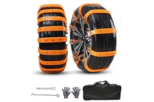 Snow Chains 10 Pcs Tire Chains Anti Slip Car Adjustable Universal Emergency Thickening Anti Skid Upgraded, Winter Driving Sec