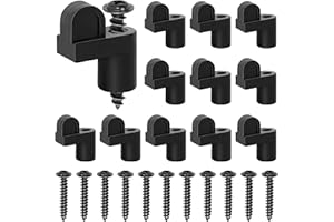 Nkiy Quen 14 Pack 3/8 Inch Window Screen Holder Clips,Offset Window Screen Clips,Black Screen Retainer Clips for Fastens Windows Screens Storm Door Panels