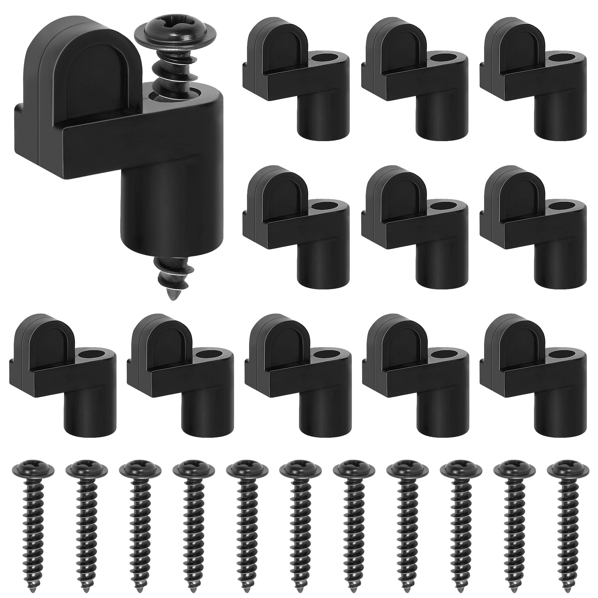 Photo 1 of Nkiy Quen 14 Pack 3/8 Inch Window Screen Holder Clips,Offset Window Screen Clips,Black Screen Retainer Clips for Fastens Windows Screens Storm Door Panels
