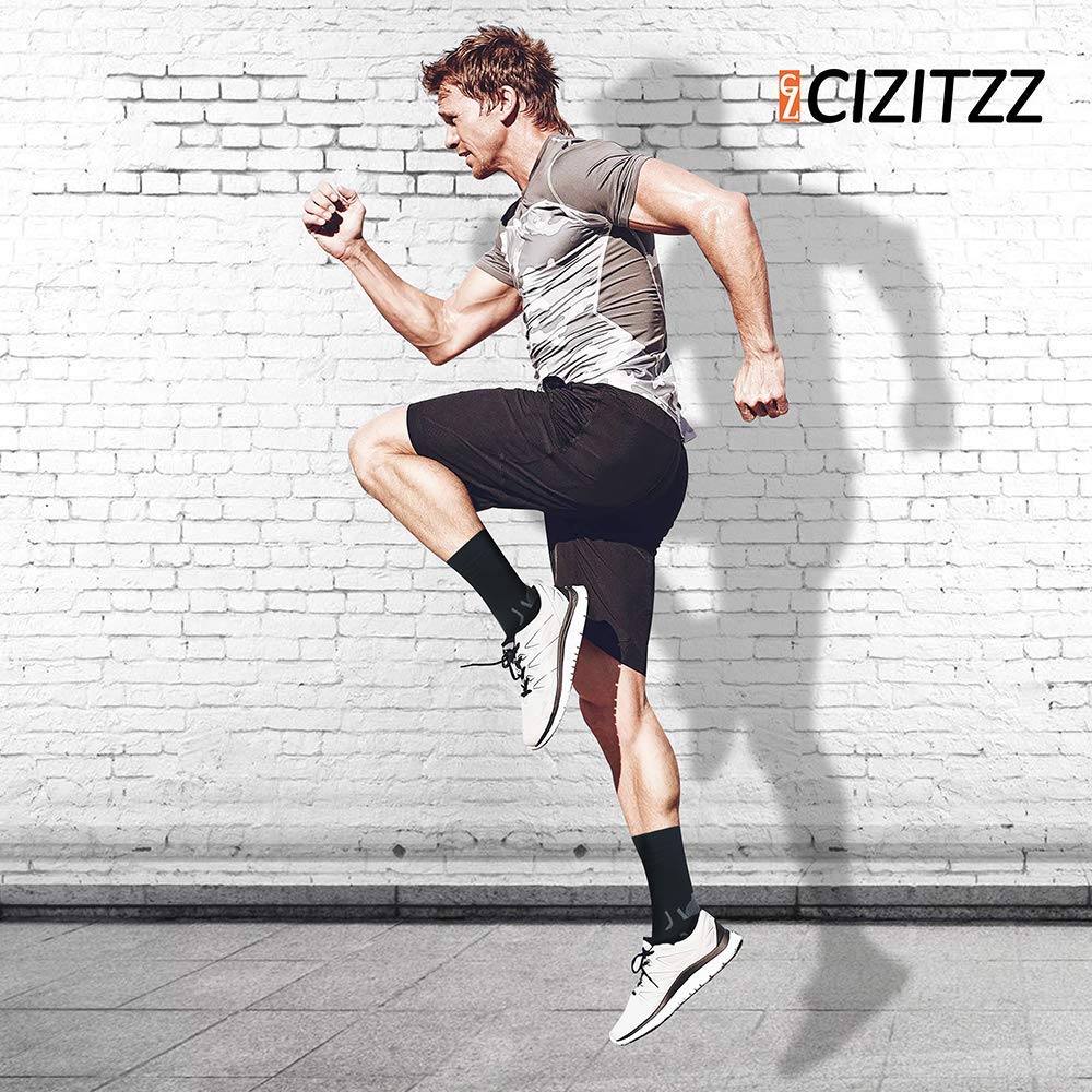 CIZITZZ All-Season compression Crew Work Sock Mens, Women Winter Hiking Athletic Socks Outdoor Sports Socks,Black,S/M