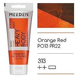 MEEDEN Acrylic Paint Orange Red: 100ml/3.38oz Heavy