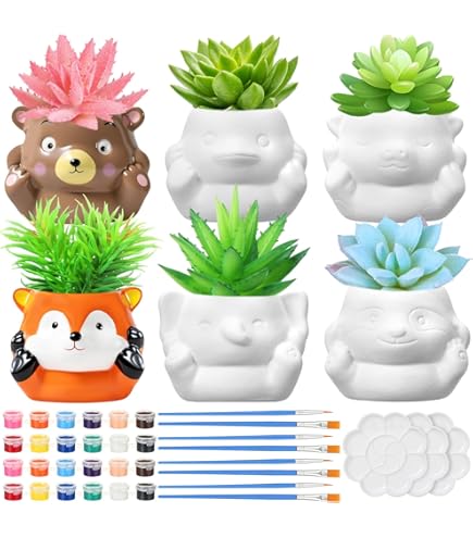 Macetas De Cerámica Para Decorar - Juego De 3 Con Diseño De Sirena | Manualidades Para Niños | Ideal Para Plantas Pequeñas