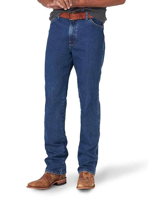 Wrangler Mens Cowboy Cut Active Flex Slim Fit Jeans, Stonewash, 30W x 34L US