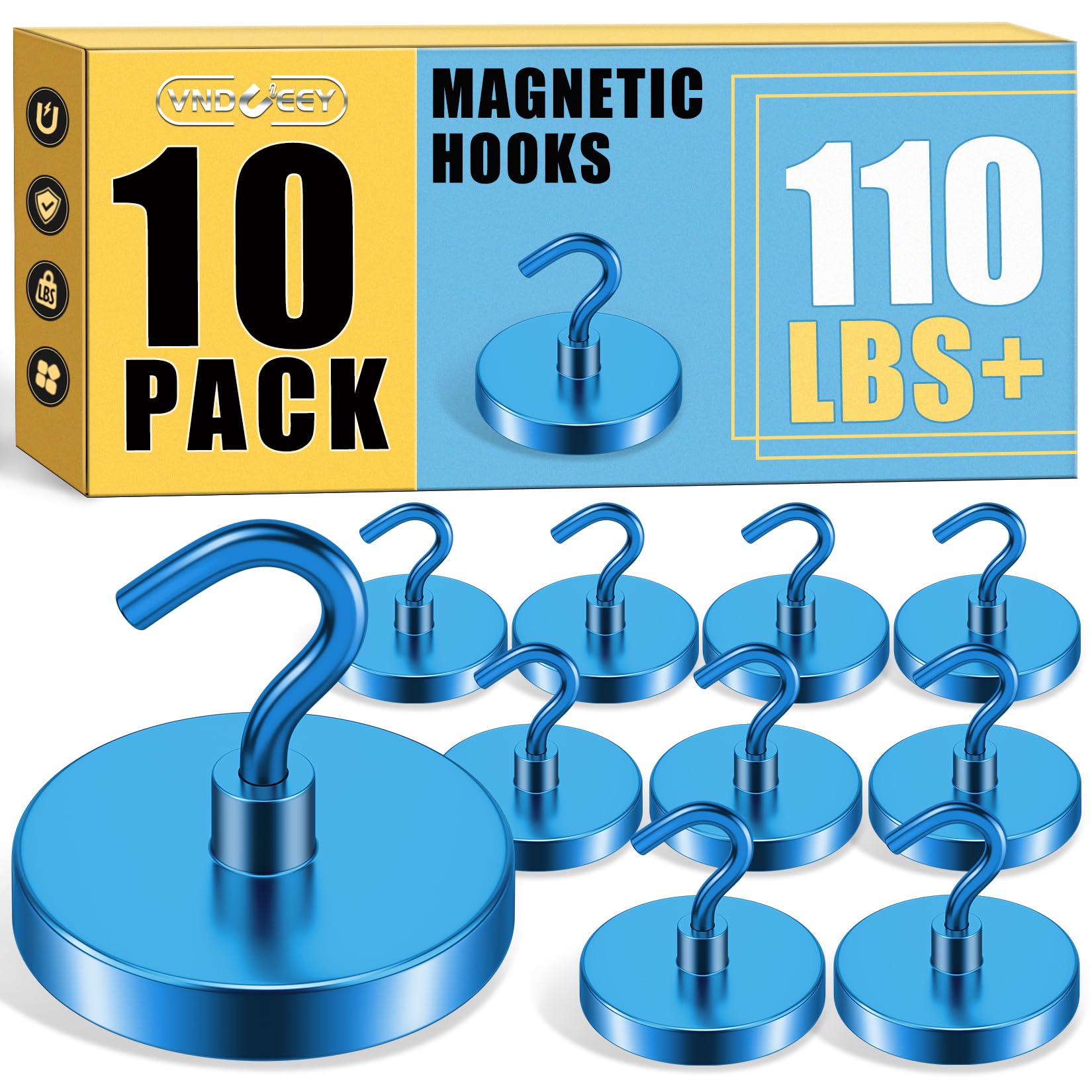 Photo 1 of VNDUEEY Cruise Must Haves, 110 Lbs Heavy Duty Magnetic Hooks, Cruise Magnets with Hooks for Hanging, Strong Magnet Metal Hooks for Refrigerator, Kitchen, Classroom,Garage,Door (Blue, Pack of 10)