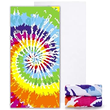 Ricdecor Beach Towels Oversized Tie Dye Pattern Beach Towel Large Pool Towel Colorful