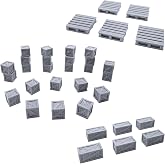EnderToys Rustic Crates and Pallets, Terrain Scenery for Tabletop 28mm Miniatures Wargame, 3D Printed and Paintable