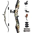 Topbows 56" Recurve Bow with 30" Max Draw 30 35 40 45 50lb Draw Weight Right Hand Outdoor Hunting Bows&Arrows Archery Set