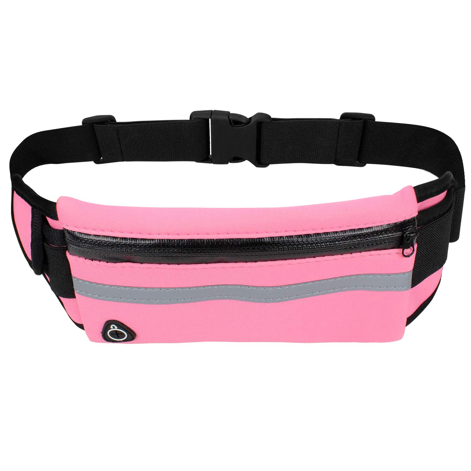 Accessotech Running Belt Unisex Sport Jogging Keys Mobile Money Bum Bag Waist Travel Pouch (Pink)
