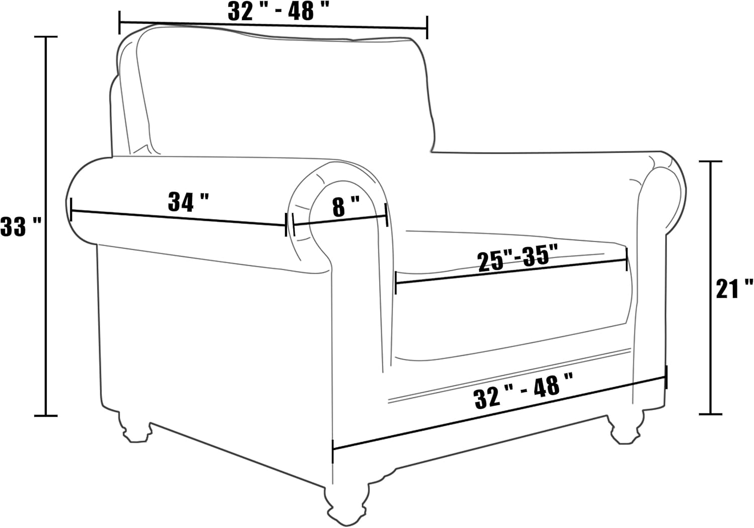 Obstal Stretch Spandex Armchair Couch Slipcover Sofa Covers for Living Room, One Piece Non Slip Chair Slipcover with Elastic Bottom, Chair Coverings Furniture Protector for Dogs, Cats, Pets, and Kids: Furniture & Decor