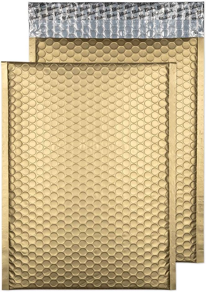 BlakePurely Packaging C4 324 x 230 mm Matt Metallic Padded Bubble Envelopes Peel & Seal (MTMG324) Metallic Gold - Pack of 100