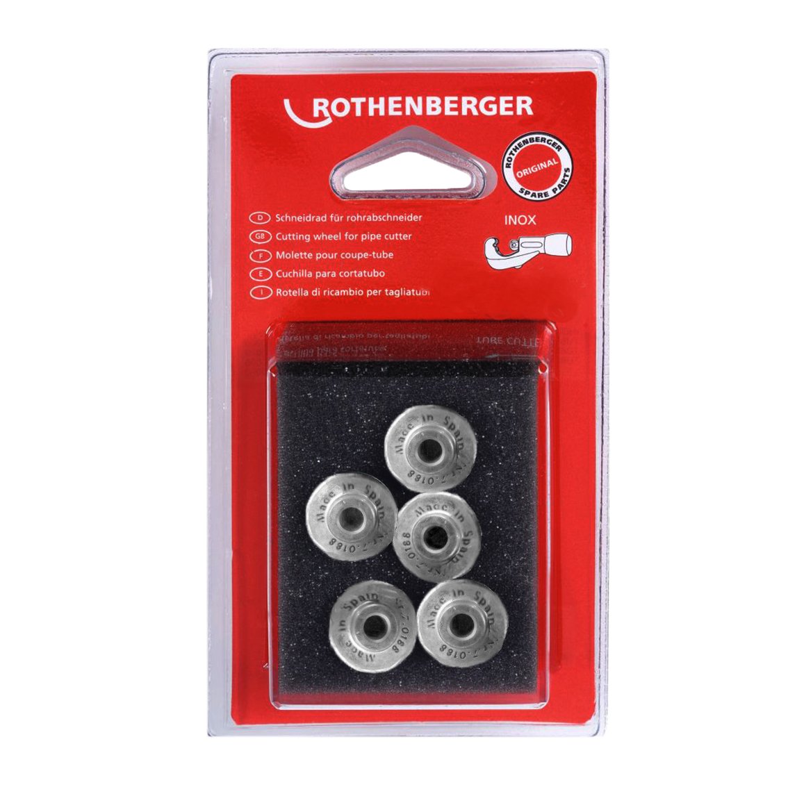 Rothenberger 7.0188D MSR Spare Cutter Wheel, Black, 6-42 mm, Set of 5 Piece