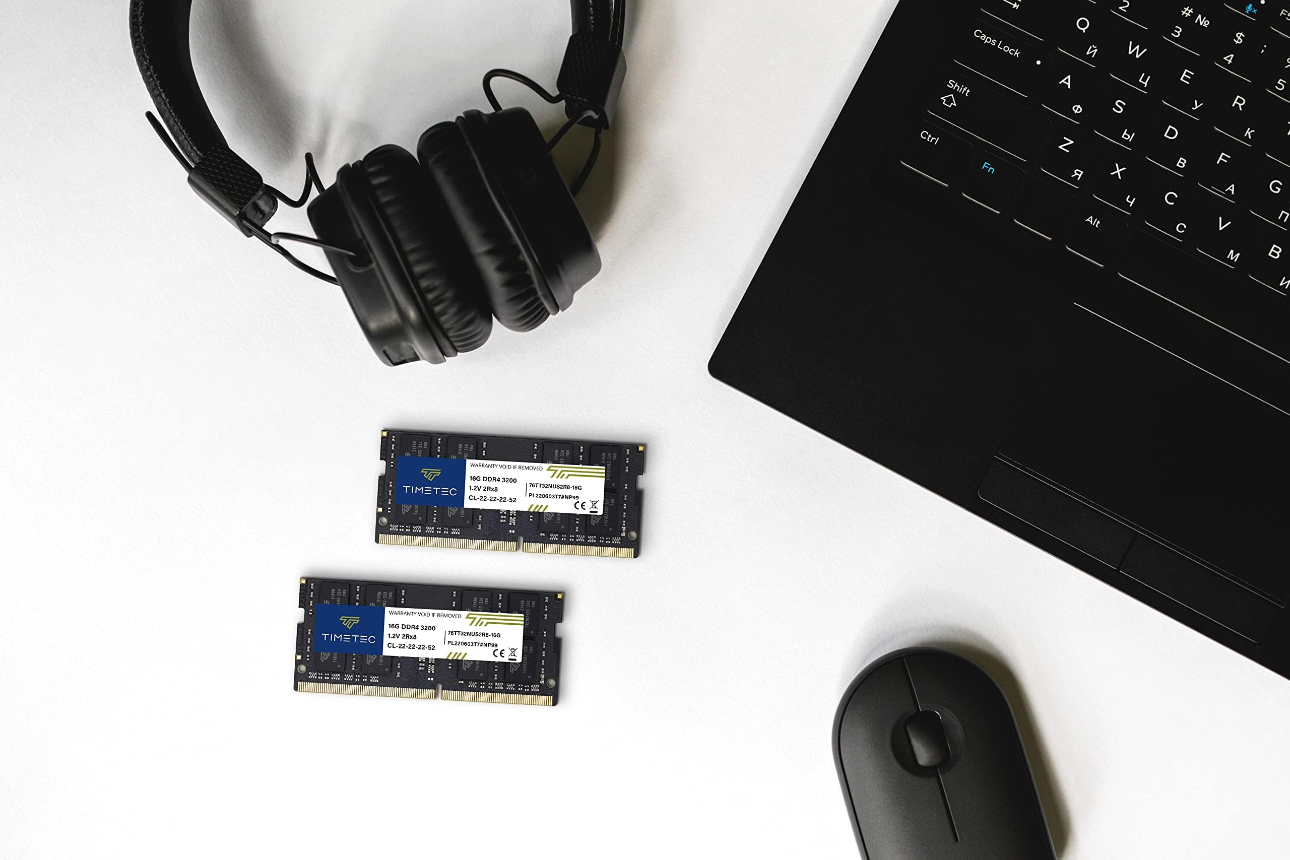 Timetec 32GB KIT(2x16GB) DDR4 3200MHz (or 2933MHz or 2666MHz) PC4-25600 Non-ECC Unbuffered 1.2V CL22 2Rx8 Dual Rank 260 Pin SODIMM Laptop Notebook PC Computer Memory RAM Module Upgrade