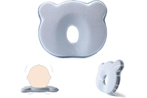 Yevclihds Memory Foam Baby Pillow,Cute Cartoon Bear Soft and Cozy Pillow, Breathable Bedding Set for Infants for Small Boys and Girls Prevent Flat Head