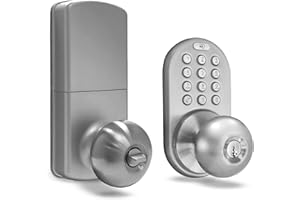 MiLocks TKK-02SN Tkk-Sn Digital Door Knob Lock with Electronic Keypad, Satin Nickel, Keypad, Keyless