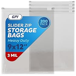 GPI - Slider Zip Food Storage Bags, 9" x 12" 3 Mil