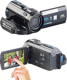 Somikon Video Camera: 4K-UHD-Camcorder mit Panasonic-Sensor, WLAN, App, HD mit 120 B/Sek. (Digitalkamera)