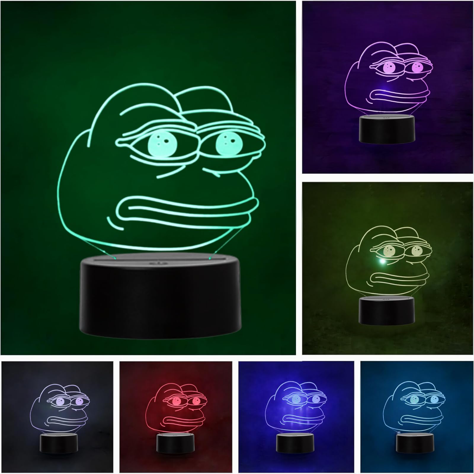 Pepe The Frog LED Lamp Color Changing USB Night Light and Decoration