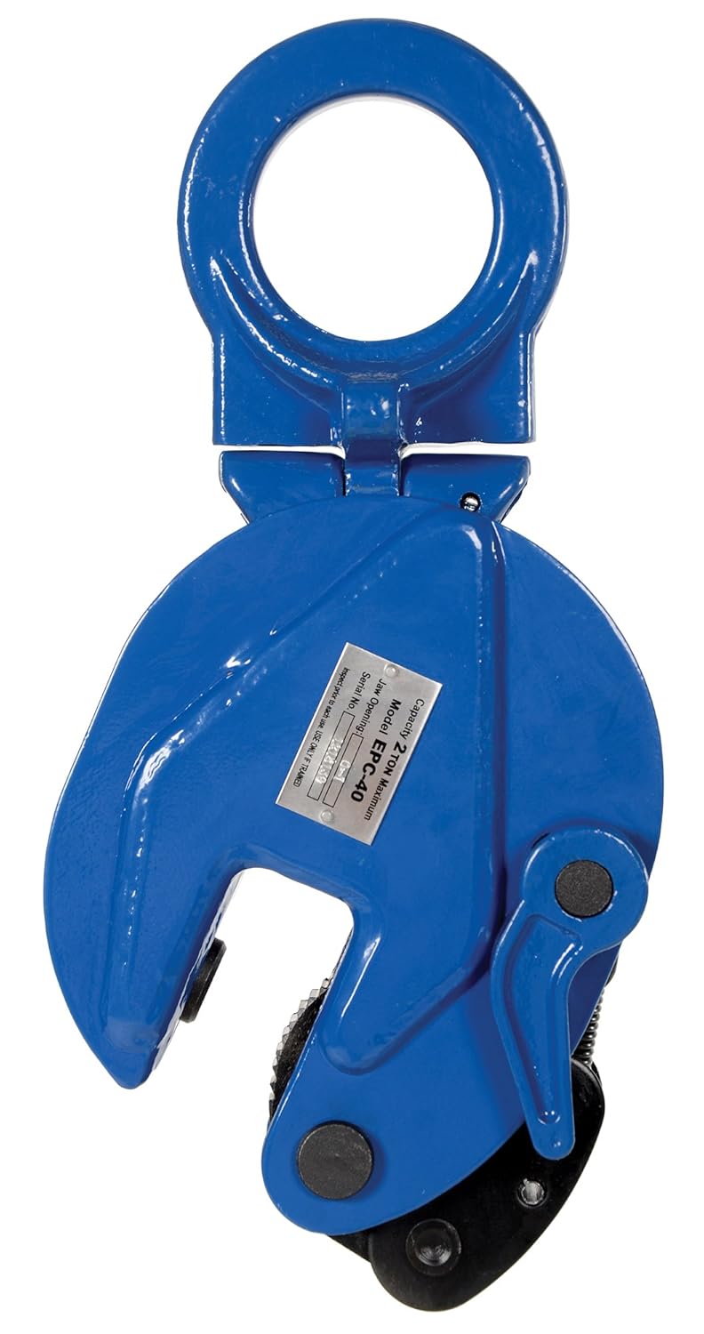 Vestil EPC-40 Vertical Plate Clamp, 1" Plate Thickness, 4000 lbs Working Load Limit, 2.38" Bale Opening: Lifting Clamps: Industrial & Scientific