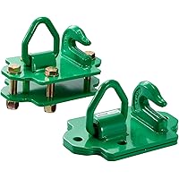 VEVOR 3/8" Tractor Bucket Hooks with Tie Down Ring, Grade 70 Forged Steel 2 Pack Bolt-On Grab Hook with Back Plates Work Well