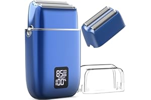 FISHCOVERS Electric Razor for Men Face, Electric Shavers for Men, Foil Shaver with 3 Adjustable Speeds, Rechargeable Waterproof Close Shave Trimmer with LED Display for Face/Beard/Head Shavers (Blue)