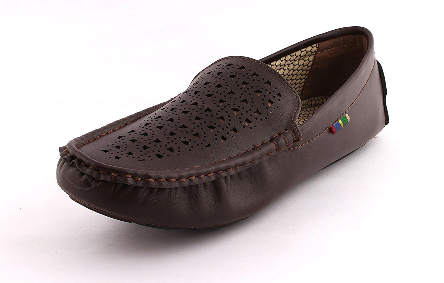 fox hunt leather look men's brown casual loafer shoes, loafer shoes for men's