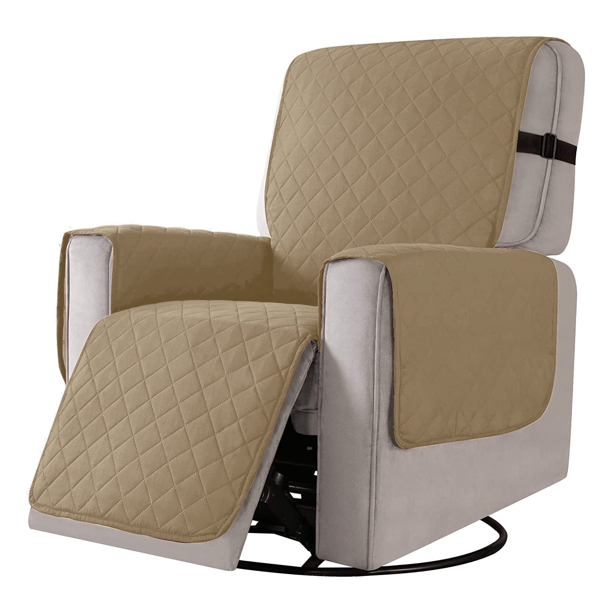 Time to Sparkle 1Pack Recliner Chair Cover Waterproof Recliner Chair Covers Slip Slipcover Protector Machine Washable Furniture Protector Cover for Kids and Pets - Khaki