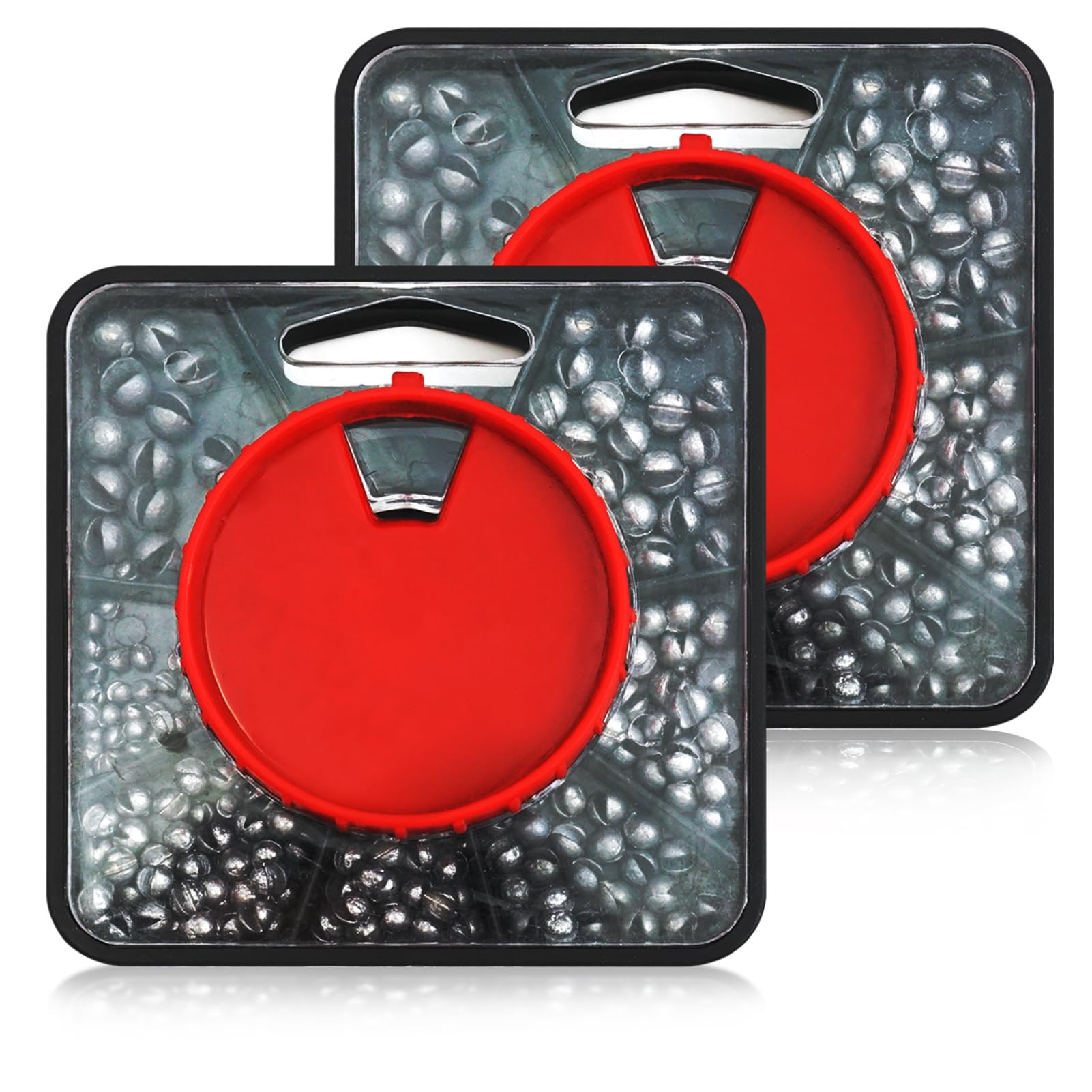 358PCS Split Shot Fishing Weights, 2 Pack 7 Way Dispenser Fishing Split Shot Split Carp Fishing Weights Soft Metal Fishing Sinkers Dispenser Weights Tackle for Carp Coarse Angling