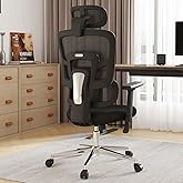 Novilla Ergonomic Office Chair, High Back Mesh Gaming Chair with Adjustable Lumbar Support, Swivel Big and Tall Office Chair with Adjustable 2D Headrest and 3D Armrests, Black