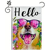BlissYard Golden Retriever Garden Flag 12x18 Double Sided - Hello Summer Dog Garden Flags for Outside, Welcome Golden Retriever Yard Flag, Spring Summer Outdoor Dog Decor Banner
