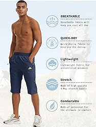 TACVASEN Sweat Shorts for Men with Pockets Soccer