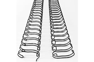 Binditek 100 Pack Double Loop Wire Binding Spines, 9/16Inch Binding Wire for Letter size, 3:1 Pitch, 120 Sheet Capacity, 32-Loop, Black, for Students and Coworkers