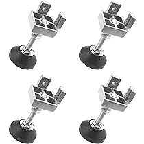 4040 Aluminum Profile Adjustable Feet - Heavy Duty Leveling Screw Legs For Workbenches & Cabinets (2 Sets)
