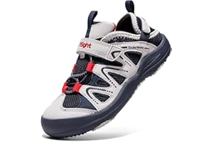 i78 Low Top Kids Boys Sports Hiking Shoes Breathable Synthetic Leather Sneakers Non-Slip Lightweight for Outdoor Running Trekking Trail Walking