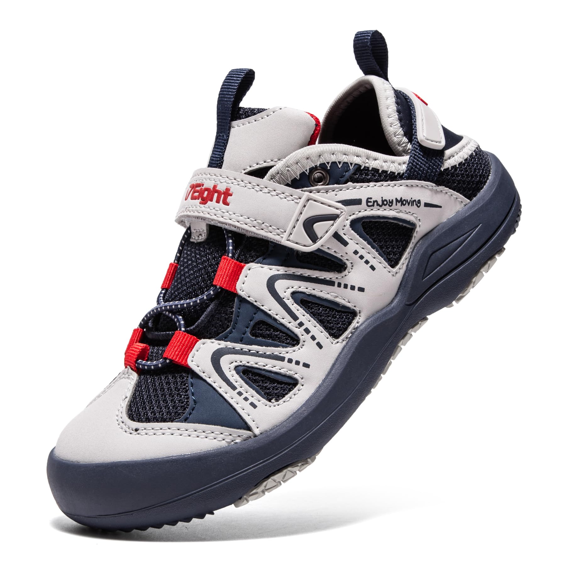 Photo 1 of i78 Low Top Kids Boys Sports Hiking Shoes Breathable Synthetic Leather Sneakers Non-Slip Lightweight for Outdoor Running Trekking Trail Walking(BI,Grey,3.5,US)