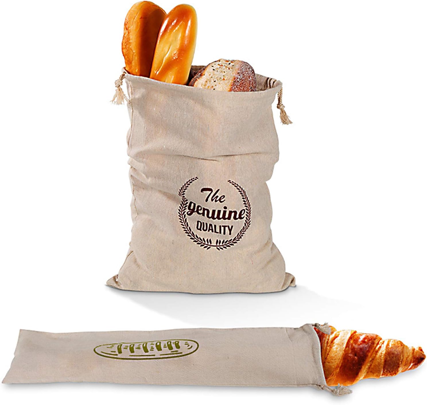 Lmbqye Linen Bread Bags, 2PCS Reusable Linen Bread Bags, Cotton Bread