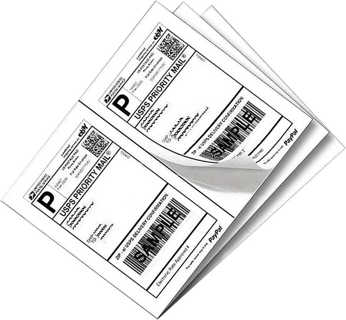 Office School Supplies Ups Shipping Labels Strong Adhesive 2 Per Page 5 1 2 X 8 1 2 Blank White Laser Ink Jet Labels Work For Usps Click N Ship Fedex Progo 0 Half Sheet Labels 100 Letter