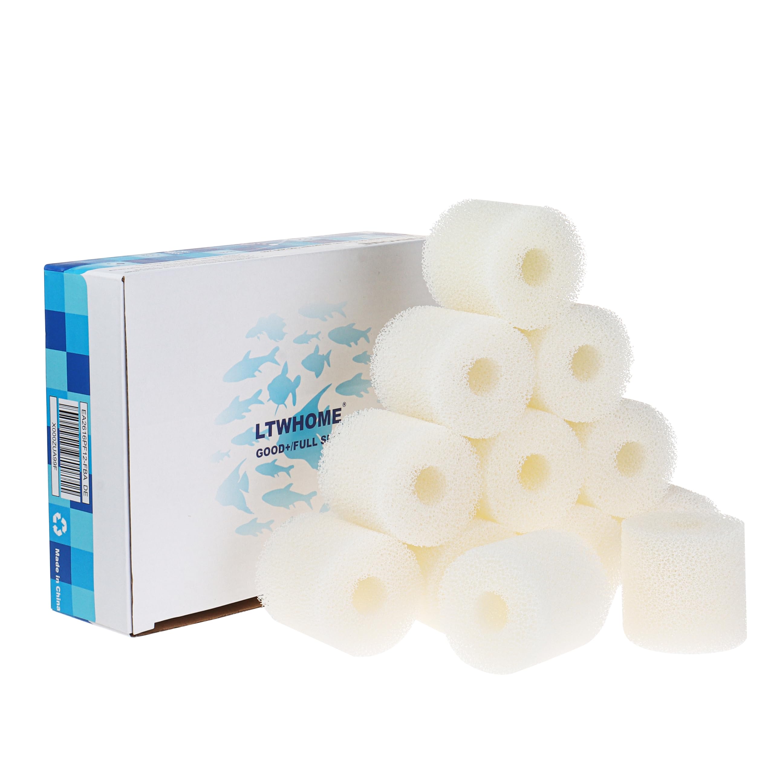 LTWHOME Foam Filter fit for Eheim 2618080 Cartridges Aquaball 2208-2212/60-180,Biopower 160-240 and Eheim Prefilter 4004320 (Pack of 12)