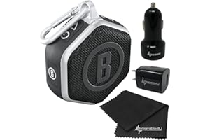 Wearable4U - Bushnell Wingman Mini Black/Silver GPS Bluetooth Speaker with Cleaning Cloth and Wall/Car Chargers Bundle