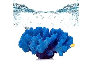 PINVNBY Artificial Coral Ornament, Underwater Sea Plants Decorations, Aquarium Coral Decor Craft Resin Aquarium Plants for Fish Tank Decor Landscape (Blue)