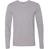 Next Level Men's Cotton Long-Sleeve Crew L HEATHER GRAY