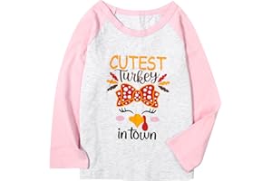 FRYAID Toddler Thanksgiving Shirt Baby Girls Boys Coolest Cutest Turkey in Town Tshirt Fall Raglan Long Sleeve Baseball Tee Tops