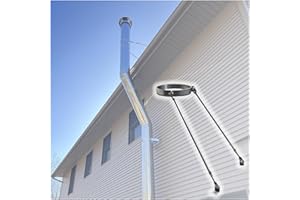 3-10 Inch Stove Pipe Bracket, Multi-Position Roof/Wall Support for Chimney Pipes, Solid Steel Brace Holder Kit with Screws fo