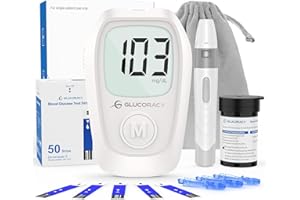 Glucoracy G-425 Blood Glucose Monitor Kit, Blood Sugar Test Kit with Lancing Device, 50 Test Strips and 50 Lancets, Glucose Meter for Home Use, Diabetes Home Testing Kit