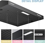 COMFEE' 60 cm Visor Cooker Hood Black KWH-SLIF17B-60 200m3/h 3 Speeds view 6