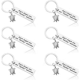 Vadaka 6Pcs Turtle Inspirational Keychain Turtle Lover Gift Encouragement Jewelry Sea Ocean Gift for Women Motivational Present Keychain for Daughter Girls Birthday Graduation Present